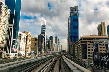 Fototapeta na wymiar Modern metro in Dubai, UAE