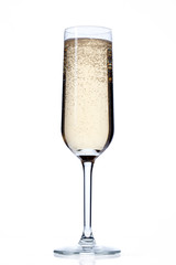 glass full of champagne.