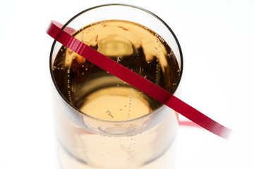 ribbon on a champagne flute.