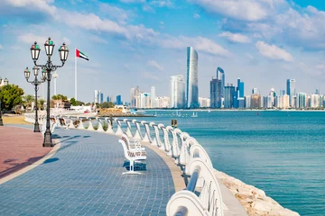 Fotobehang Gezicht op Abu Dhabi in de Verenigde Arabische Emiraten © anderm