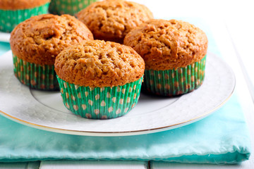 Peanut butter muffins on plate