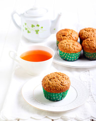Peanut butter muffins on plate