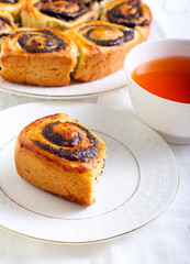 Poppy seed filling swirl buns