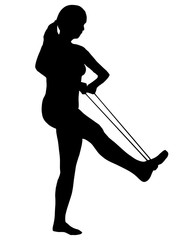Silhouette einer Frau beim Training