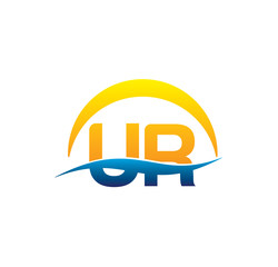 ur initial logo with waving swoosh