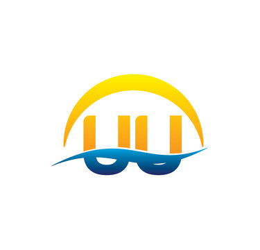 uu initial logo with waving swoosh