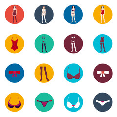 Lingerie set flat icon. Underclothes set