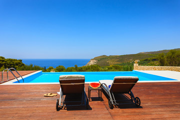 big luxury pool with decoration