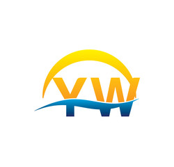 yw initial logo with waving swoosh
