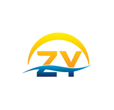 zy initial logo with waving swoosh