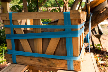 empty wooden box and wooden table
