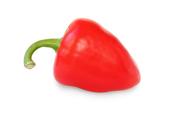 Red bell pepper isolated on white background