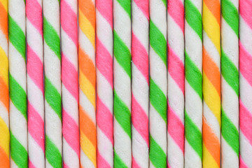 texture of colorful wafer roll stick