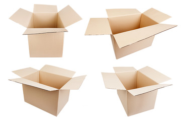 Cardboard boxes isolated on white background