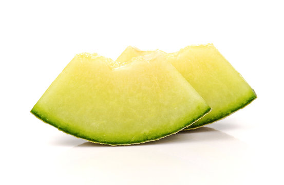 Melon , Melon slices on white background.