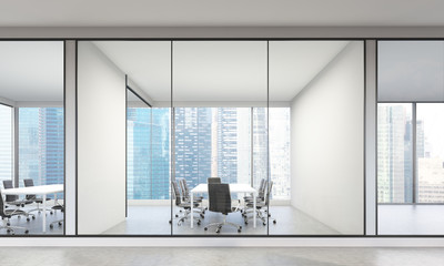 Fototapeta premium Modern office with Singapore view