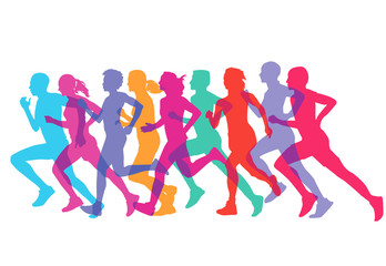 Plakat eine Gruppe von Läufer