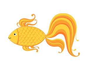 Vector  illustration of yellow fish