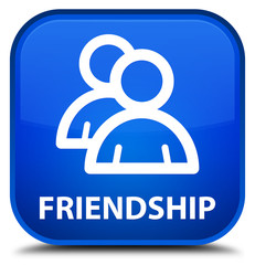 Friendship (group icon) blue square button