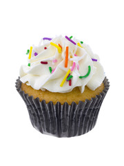 cheese cake with icing and sprinkles