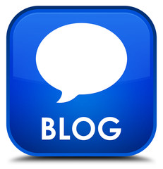 Blog (conversation icon) blue square button