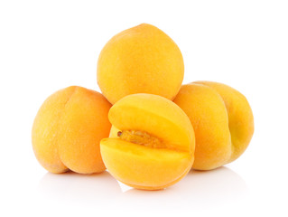 Peach on white background