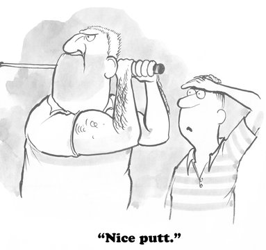 Cartoon About A Really Long Putt.