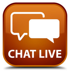 Chat live brown square button