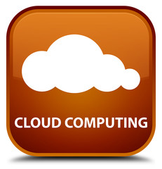 Cloud computing brown square button