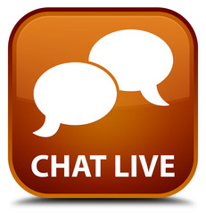 Chat live brown square button