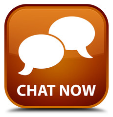 Chat now brown square button