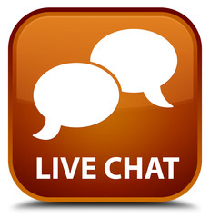 Live chat brown square button