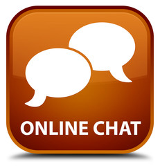 Online chat brown square button