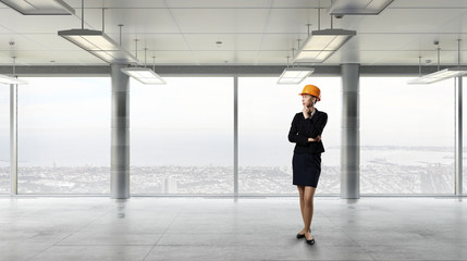 Plakat Engineer woman in interior