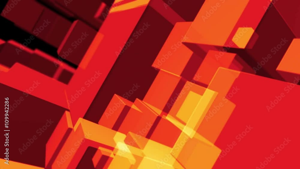 Aufkleber seamless looping 3d animation of an abstract background with orange cubes