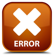 Obraz premium Error (cancel icon) brown square button