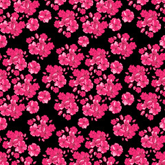 Valentines Day background with pink flowers - japanese cherry blossom on the white background. Seamless pattern for Valentine's Day design.