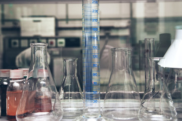glass equipment in lab / laboratory glass material