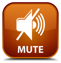 Mute brown square button