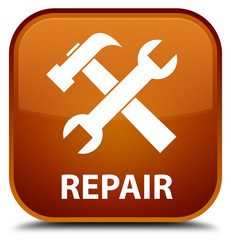 Repair (tools icon) brown square button