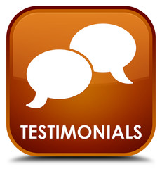 Testimonials (chat icon) brown square button