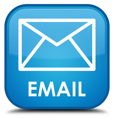 Email cyan blue square button