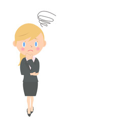 悩む女性会社員