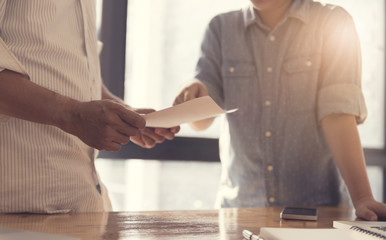 Obraz premium people working with document together