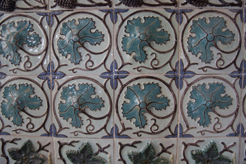 Traditional ornate portuguese decorative tiles
