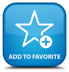 Add to favorite cyan blue square button