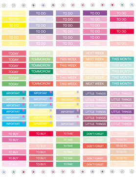 Organizational labels, Printable Planner stickers for journaling, school, office, scrapbook