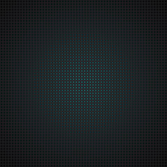 Techno pattern, black metal grid with turquoise color light. Vector background illustration.