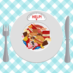 Unhealthy Foods concept.