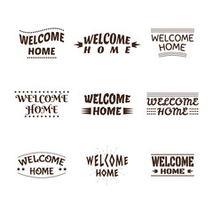 Welcome home design collection. Set of 9 labels, emblems, sticke